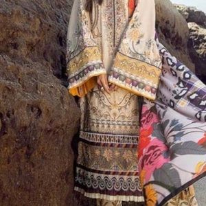 Pakistani brand new baroque Full embroidered winter dress large size